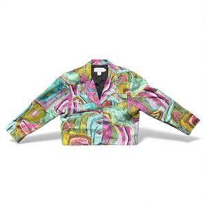 VTG Howard Wolf Abstract‎ Print Blazer Jacket Women's size 8